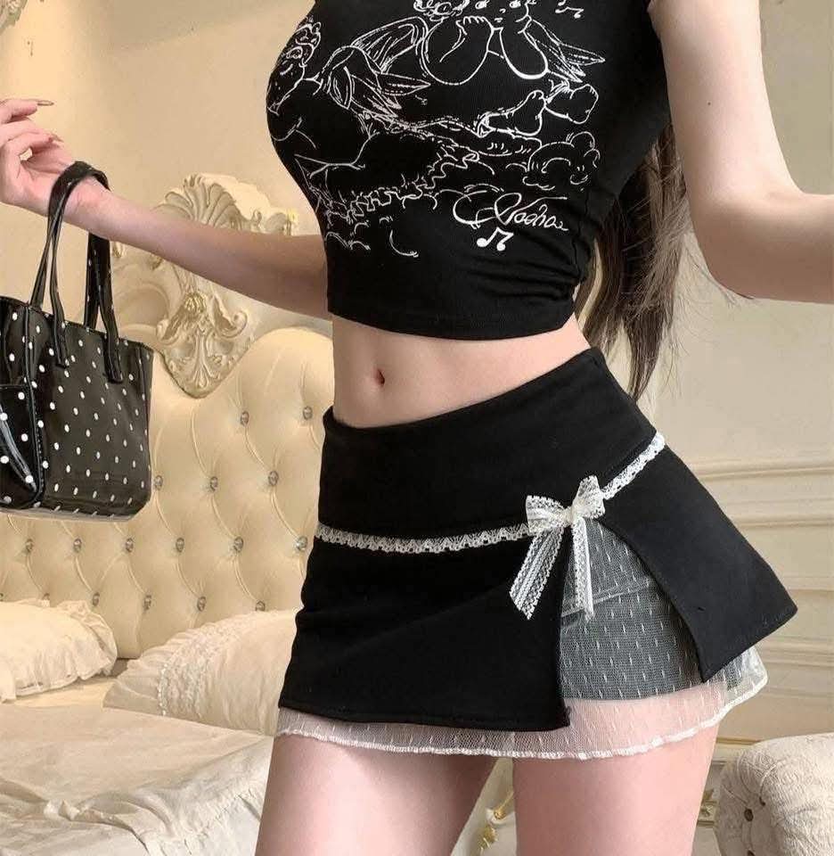 Ribbon Lace Layered Skirt with safty pant 09767288833 #Z078 - 5