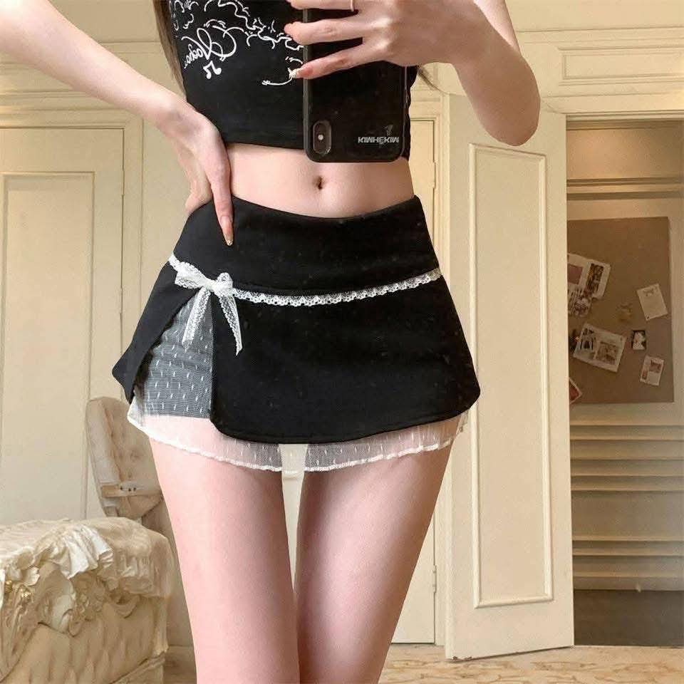 Ribbon Lace Layered Skirt with safty pant 09767288833 #Z078 - 2